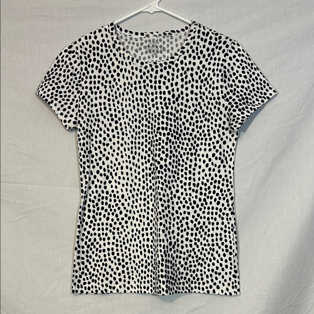 J Crew Black and White Polka Dot Women's Top